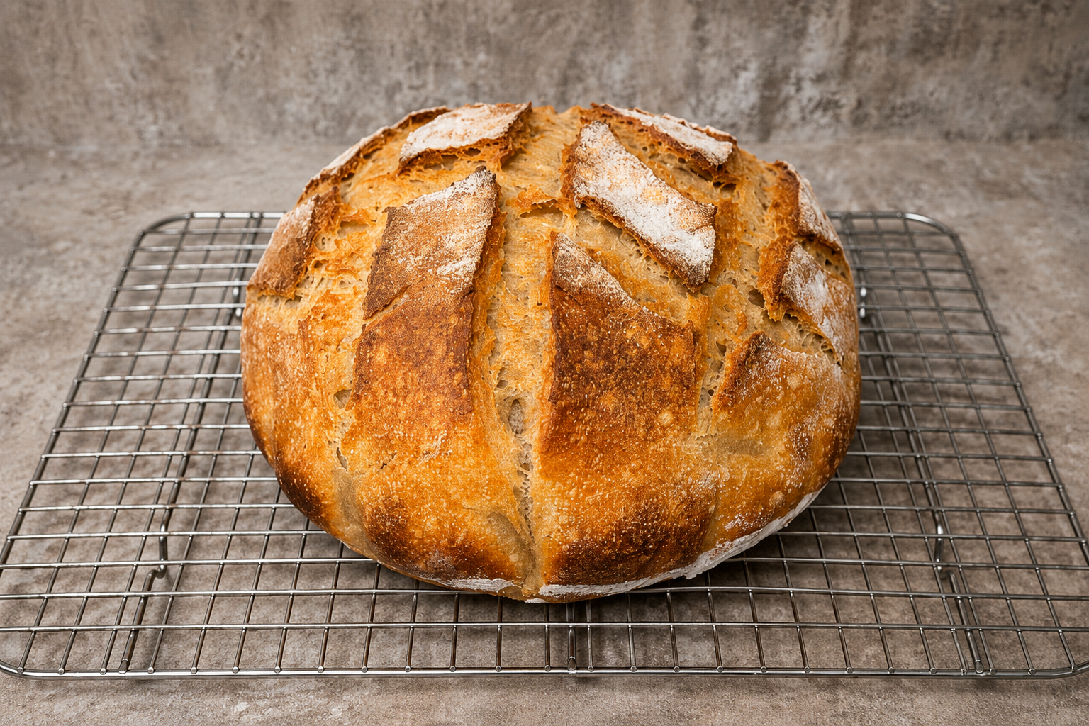 Whole spelt sourdough bread loaf with scored crust