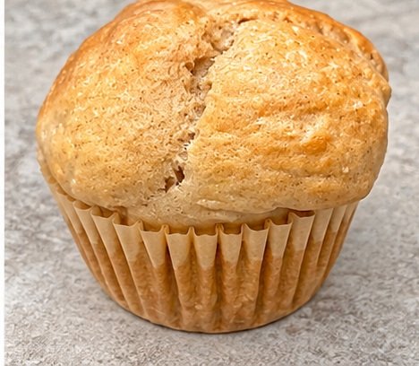 No-yeast whole spelt roll baked in a regular cupcake liner